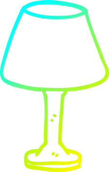 cold gradient line drawing of a cartoon desk lamp png