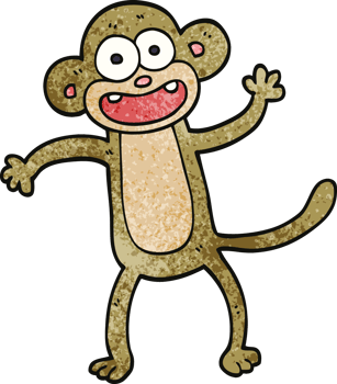 cartoon doodle crazy monkey png