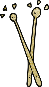 cartoon doodle drum sticks png