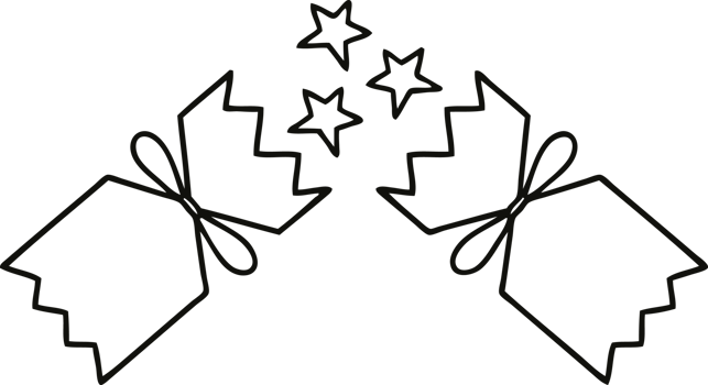 line drawing cartoon of a christmas cracker png