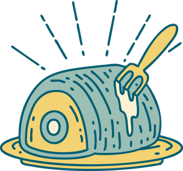 illustration of a traditional tattoo style roast beef png