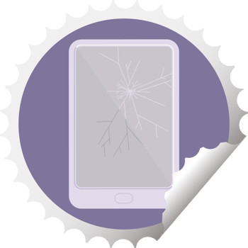 broken electronic tablet   round sticker stamp png