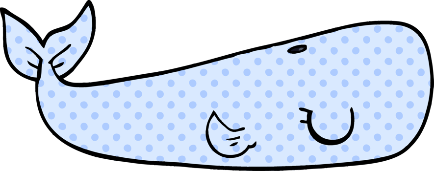cartoon doodle sea whale png