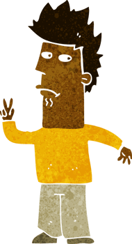 cartoon man giving peace sign png