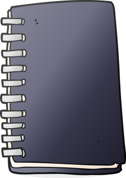 hand drawn cartoon note book png