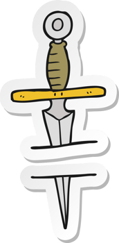 sticker of a cartoon dagger tattoo symbol png