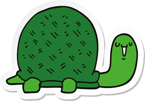 sticker of a cute cartoon turtle png