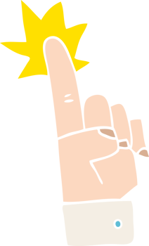 cartoon doodle pointing hand png