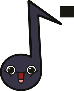 cute cartoon of a musical note png