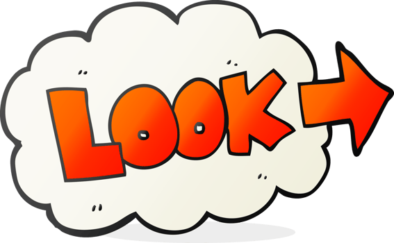 hand drawn cartoon look pointing sign png