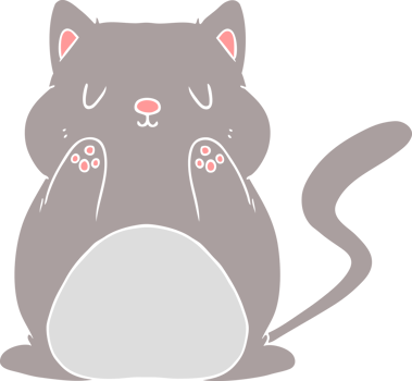 flat color style cartoon cat png