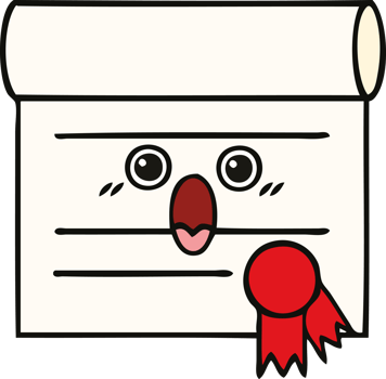 cute cartoon of a certificate png