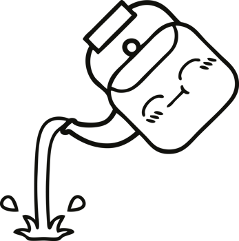 line drawing cartoon of a pouring kettle png