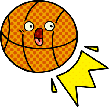 comic book style cartoon of a basketball png