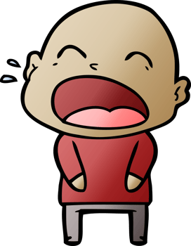 cartoon shouting bald man png