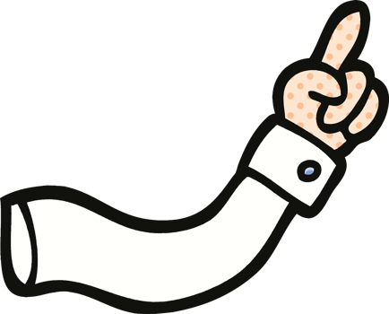 comic book style cartoon pointing arm png