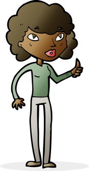 cartoon woman giving thumbs up symbol png