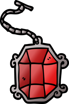 cartoon doodle ruby pendant png