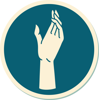sticker of tattoo in traditional style of a hand png
