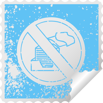 distressed square peeling sticker symbol of a paperless office symbol png