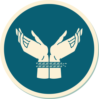 sticker of tattoo in traditional style of a pair of tied hands png