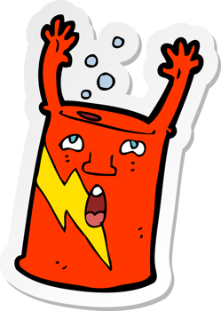 sticker of a cartoon soda can character png