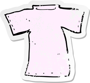 retro distressed sticker of a cartoon t shirt png