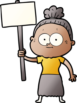 cartoon happy old woman png