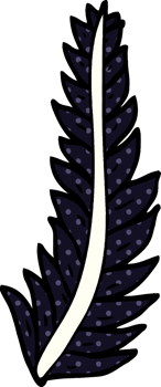 cartoon doodle black feather png