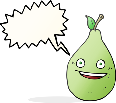 hand drawn speech bubble cartoon pear png