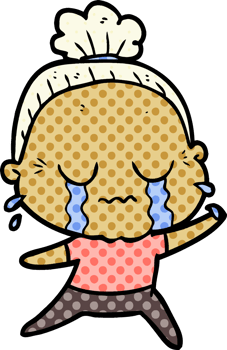 cartoon crying old lady png