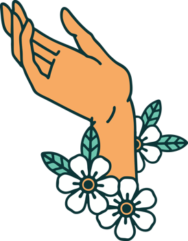 iconic tattoo style image of a hand png