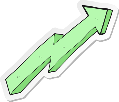 sticker of a cartoon arrow up trend png