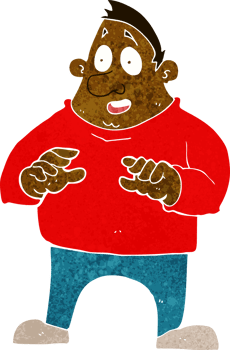 cartoon excited overweight man png