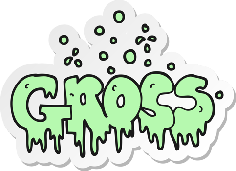 sticker of a cartoon word gross png