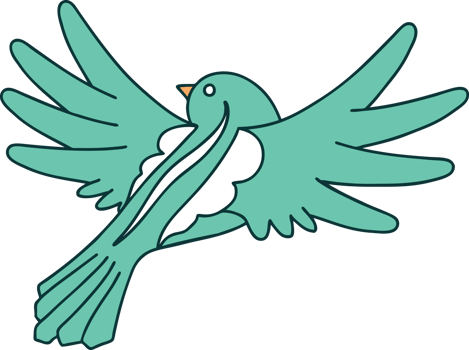 iconic tattoo style image of a flying bird png