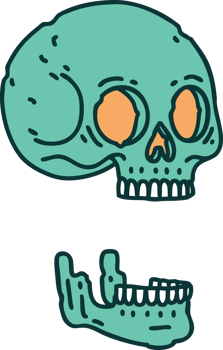 iconic tattoo style image of a skull png