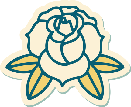 sticker of tattoo in traditional style of a flower png