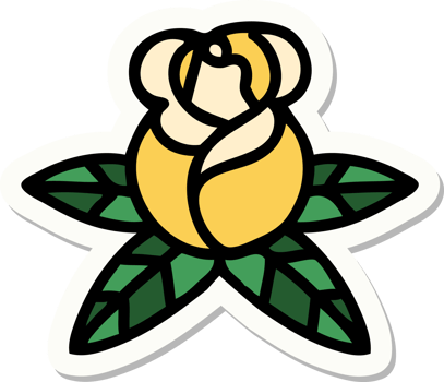 sticker of tattoo in traditional style of a single rose png