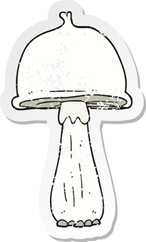 retro distressed sticker of a cartoon mushroom png