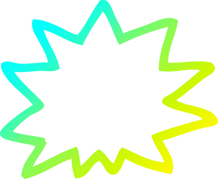 cold gradient line drawing of a cartoon explosion png