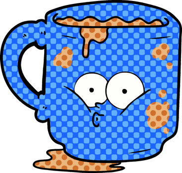 cartoon dirty office mug png
