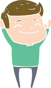 happy flat color style cartoon man png