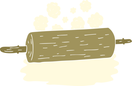 flat color illustration of rolling pin png