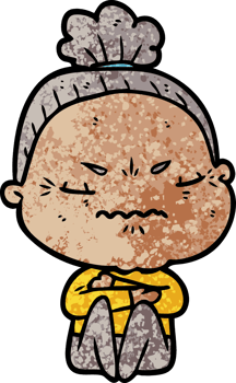 cartoon annoyed old lady png
