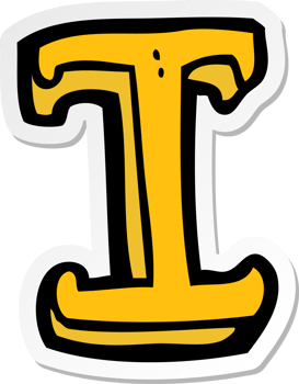 sticker of a cartoon letter I png