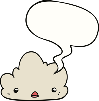 cute cartoon cloud with speech bubble png