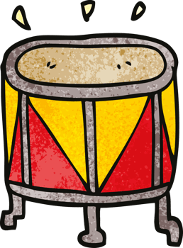 cartoon doodle drum on stand png