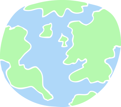 flat color illustration of planet earth png