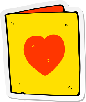 sticker of a cartoon folded card png